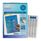 Mellow Monkey Into the Deep FlowArt kit with metallic markers and celestial dot-by-letter coloring activity pages.