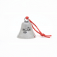 Mellow Monkey Jimmy Stewart It's a Wonderful Life silver bell ornament with red satin hanging cord