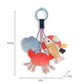Mellow Monkey Itzy Travel Charms Seaside baby toy with soft plush crab, fish, and shell shapes with sensory features.