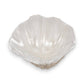 Mellow Monkey ivory resin decorative bowl with a pearlized coastal shell-inspired wave design for tabletop decor.