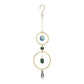 Mellow Monkey jade and crystal suncatcher ornament with bronze rings and hanging hook for window display