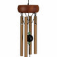 Mellow Monkey mini healing wind chime with wooden canopy, bronze aluminum tubes, and green jade stone accents.