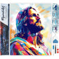 Mellow Monkey Jesus Radiant Glory 16x20 inch diamond painting kit with full drill portrait and included tools.