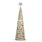 Mellow Monkey 20-inch cone-shaped holiday tree decorated with clear faceted jewels and a star topper on a gold frame.