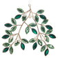 Mellow Monkey jeweled mistletoe ornament with green crystal leaves and white pearl berries on a gold metal frame.