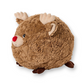 Mellow Monkey Jingle the Reindeer large round plush toy with soft brown faux fur and a bright red nose.
