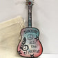 Mellow Monkey hand-painted wooden John Lennon Imagine guitar ornament with vibrant acrylics and ribbon hanger.