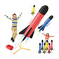 Mellow Monkey jump rocket launcher set with 6 colorful foam rockets and stomp pad for kids outdoor play