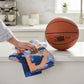 Mellow Monkey Knicks camo tea towel with NBA logo on a kitchen counter next to a basketball