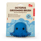 Mellow Monkey Kobe Octopus pet grooming brush in blue with soft massaging bristles for wet or dry use