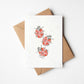 Mellow Monkey plantable greeting card featuring red ladybug floral artwork on recycled biodegradable paper