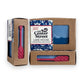 Mellow Monkey Lake House handmade soap bar, 4oz, blue with white wave design, in kraft box with paddle accent.