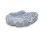 Mellow Monkey large ceramic clam shell bowl in dusty blue with a reactive glaze finish and organic sculptural design.