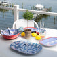 Mellow Monkey Large Melamine Platter with sailboat pattern, perfect for outdoor dining.