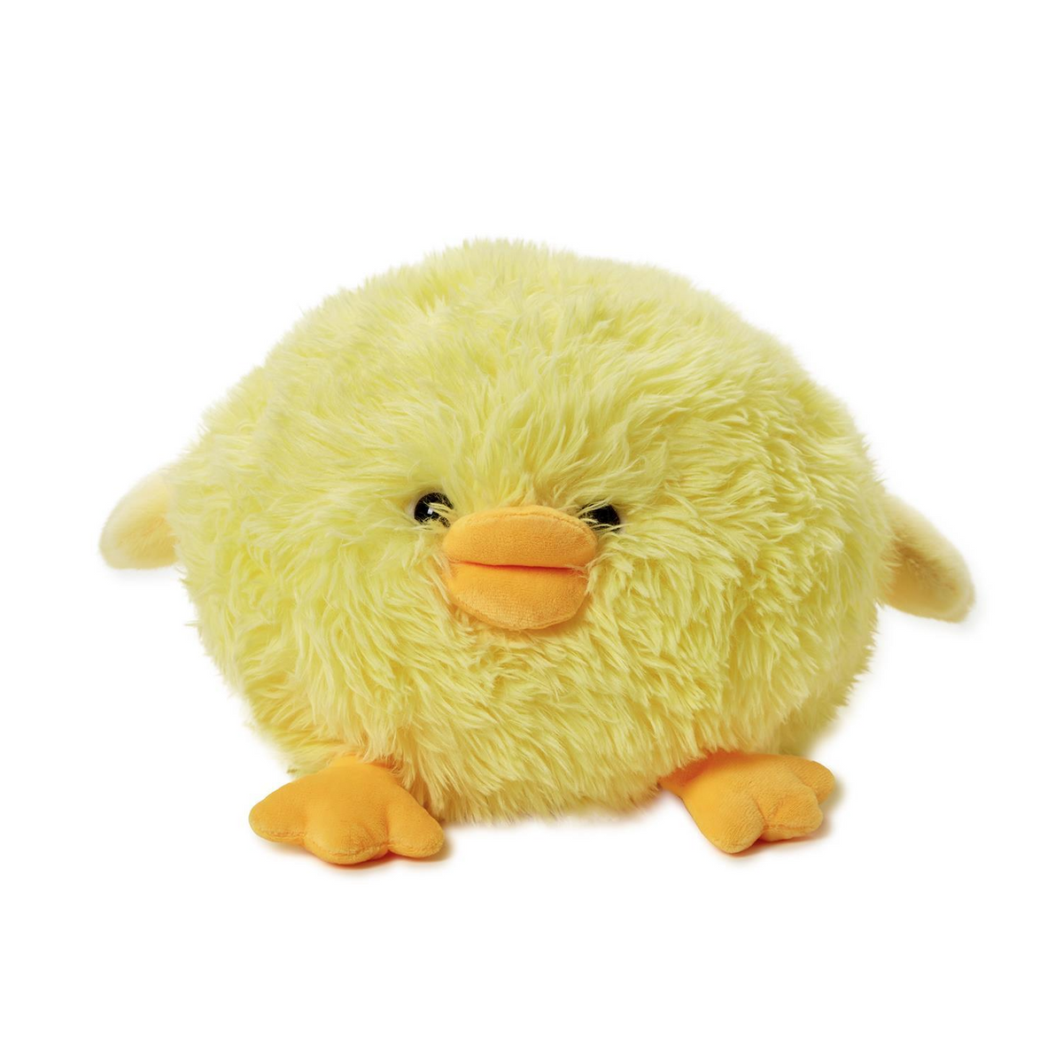 Mellow Monkey Snuggle Puff large yellow duckie plush toy with super-soft polyester fur and orange feet