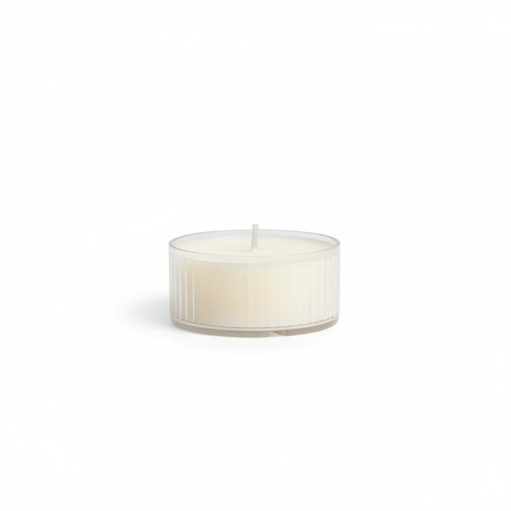 Mellow Monkey Pet House mini candle in a clear ribbed glass jar with lavender green tea scent for odor neutralizing