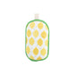 Mellow Monkey set of two reversible absorbent sponges featuring a yellow lemon pattern and a white textured side.