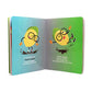Mellow Monkey Lemon Lesson board book, featuring a cheerful lemon character jumping in puddles and slipping on the street.