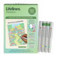 Mellow Monkey Lifelines FlowArt Dot-by-Letter Cozy Cottage pad with 20 meditative scenes and four double-sided markers