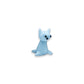 Mellow Monkey handblown light blue glass mini cat figurine with whimsical eyes for desk decor.