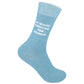 Mellow Monkey light blue novelty socks featuring the white text I'm Silently Correcting Your Grammar