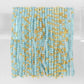 Mellow Monkey light blue seed bead stretch bracelets with 18K gold plated brass accents for a layered stackable look.
