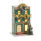 Mellow Monkey set of three multicolored lighted paper house ornaments with sisal accents and festive holiday decor