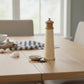 Mellow Monkey 8-inch lighthouse shaped salt and pepper mill made of natural rubberwood.