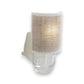 Mellow Monkey Linen WallScents fragrance warmer with a textured beige fabric shade and plug-in design