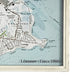 Mellow Monkey vintage nautical map of Lordship Stratford in a reclaimed wood shadowbox frame with glass lettering.