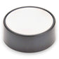 Mellow Monkey magnetic desktop sculpture base with a smooth white circular surface and black rim for office decor