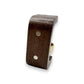 Mellow Monkey 3-inch magnetic door chimes in light and dark solid wood with brass bowls for home entryways.