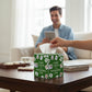 Mellow Monkey green paper mache tissue box cover with Mahjong tile pattern and Keep Calm and Mahjong On text