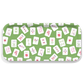 Mellow Monkey small rectangular serving tray featuring a whimsical Mahjong tile pattern on a vibrant green background.
