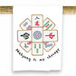 Mellow Monkey Mahjong Is My Therapy 100% cotton tea towel with colorful mahjong tiles and text.