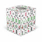 Mellow Monkey hand-painted paper mache tissue box cover featuring colorful mahjong tile artwork and silver edges.
