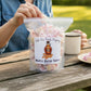 Mellow Monkey Maple Bacon Taffy, a unique sweet and salty candy with pink and tan swirls, individually wrapped.