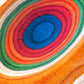 Mellow Monkey Marrakesh Collection layered birch salad serving utensils in vibrant blue, red, orange, and green.