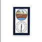 Mellow Monkey navy blue wood framed tide clock featuring Marshall Point Lighthouse illustration and a functional tide dial.
