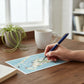 Mellow Monkey Martha's Vineyard map postcard with illustrated landmarks, beaches, and ocean. 4x6 inches.