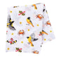 Mellow Monkey muslin swaddle blanket featuring Maryland flag, blue crabs, orioles, and black-eyed susans on white