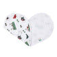 Mellow Monkey Massachusetts themed 2-in-1 bamboo and cotton muslin baby burp cloth and snappable bib with state icons.