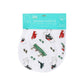 Mellow Monkey Massachusetts themed 2-in-1 bamboo and cotton muslin baby burp cloth and snap bib with state icons.