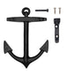 Mellow Monkey matte black handcrafted anchor door knocker with included mounting hardware for coastal home decor.