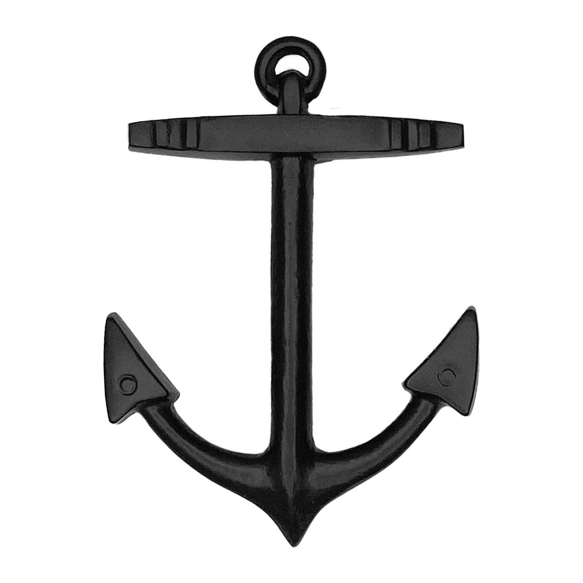 Mellow Monkey handcrafted matte black anchor door knocker for coastal home decor