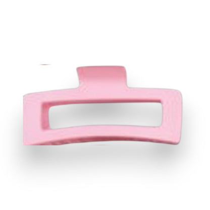 Mellow Monkey jumbo matte rectangle hair claws in an assortment of 11 pastel and neutral colors with cut-out designs.
