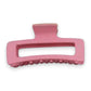 Mellow Monkey jumbo matte rectangle hair claws in assorted pastel and neutral colors with cut out design.
