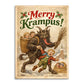 Mellow Monkey Merry Krampus funny Christmas card with vintage folklore illustration of Krampus and children