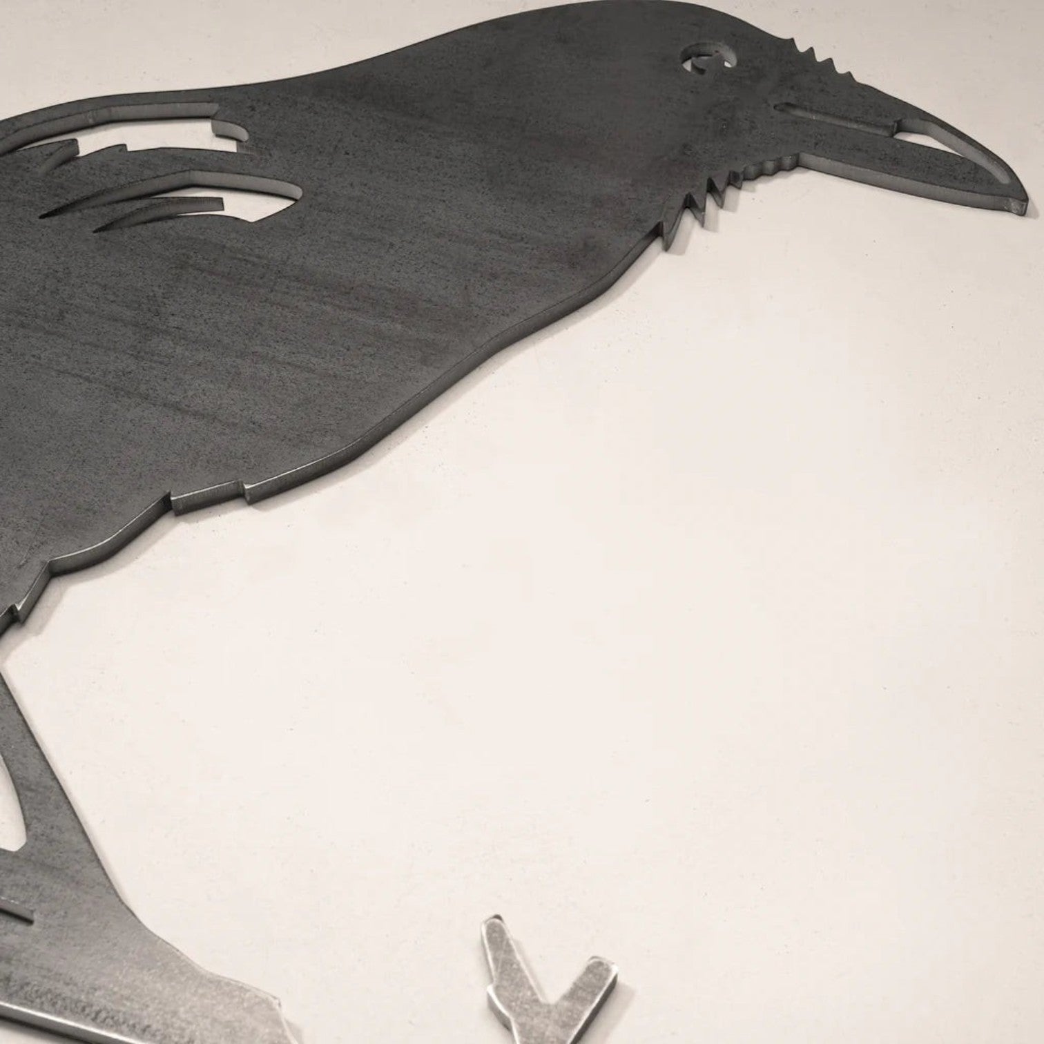 Mellow Monkey MetalBird crow silhouette crafted from mild steel for garden decor