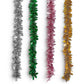 Mellow Monkey 12-foot metallic holly leaf garland in silver, green, pink, and gold for festive holiday decor.